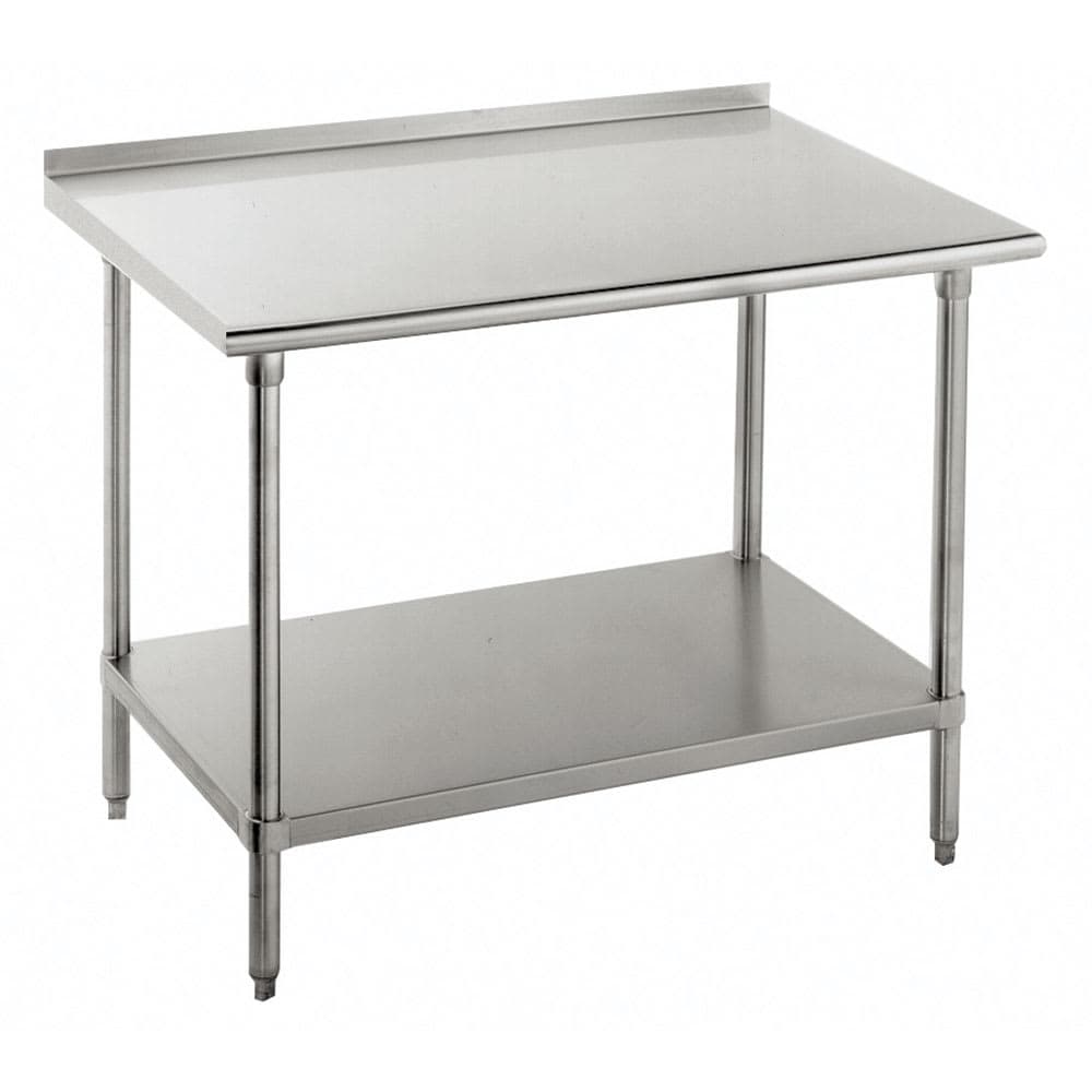 Advance Tabco FAG-300 30" 16 ga Work Table w/ Undershelf & 430 Series Stainless Top, 1 1/2" Backsplash