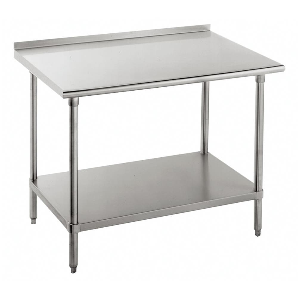Advance Tabco FAG-302 24" 16 ga Work Table w/ Undershelf & 430 Series Stainless Top, 1 1/2" Backsplash
