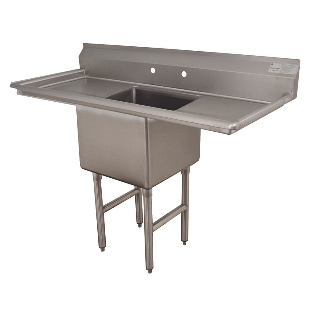 Advance Tabco FC-1-1818-24RL 66" 1 Compartment Sink w/ 18"L x 18"W Bowl, 14" Deep