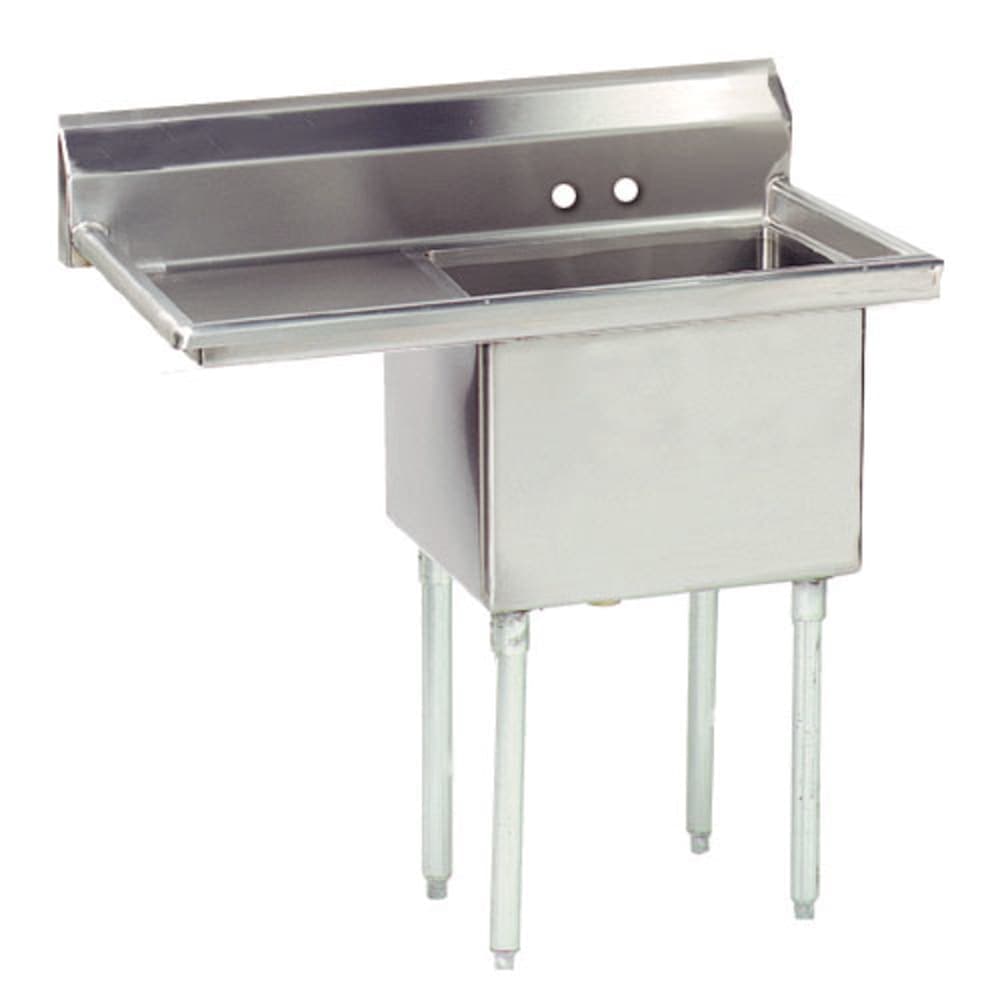 Advance Tabco FE-1-1620-18L 1 Compartment Sink w/ 16"W x 20"L Bowl, 12" Deep