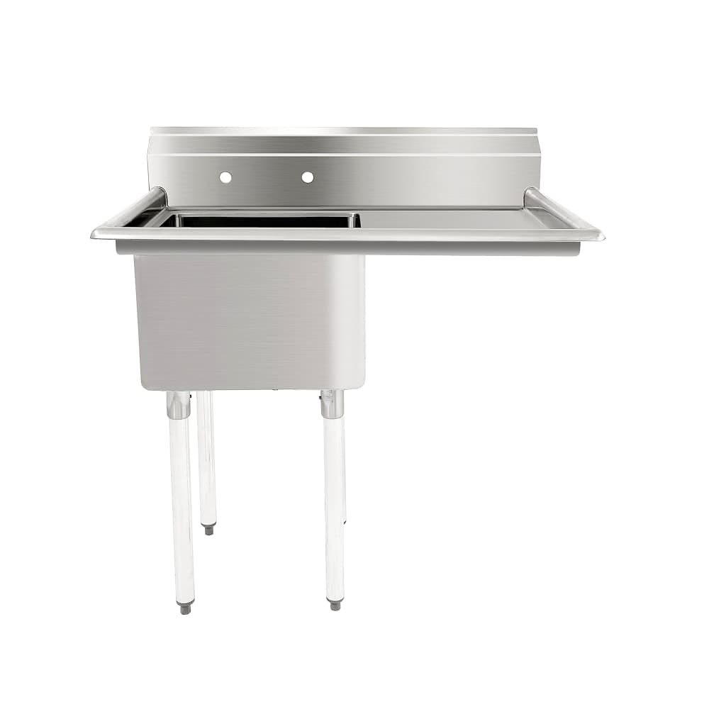 Advance Tabco FE-1-1812-18R 38 1/2" 1 Compartment Sink w/ 18"L x 18"W Bowl, 12" Deep