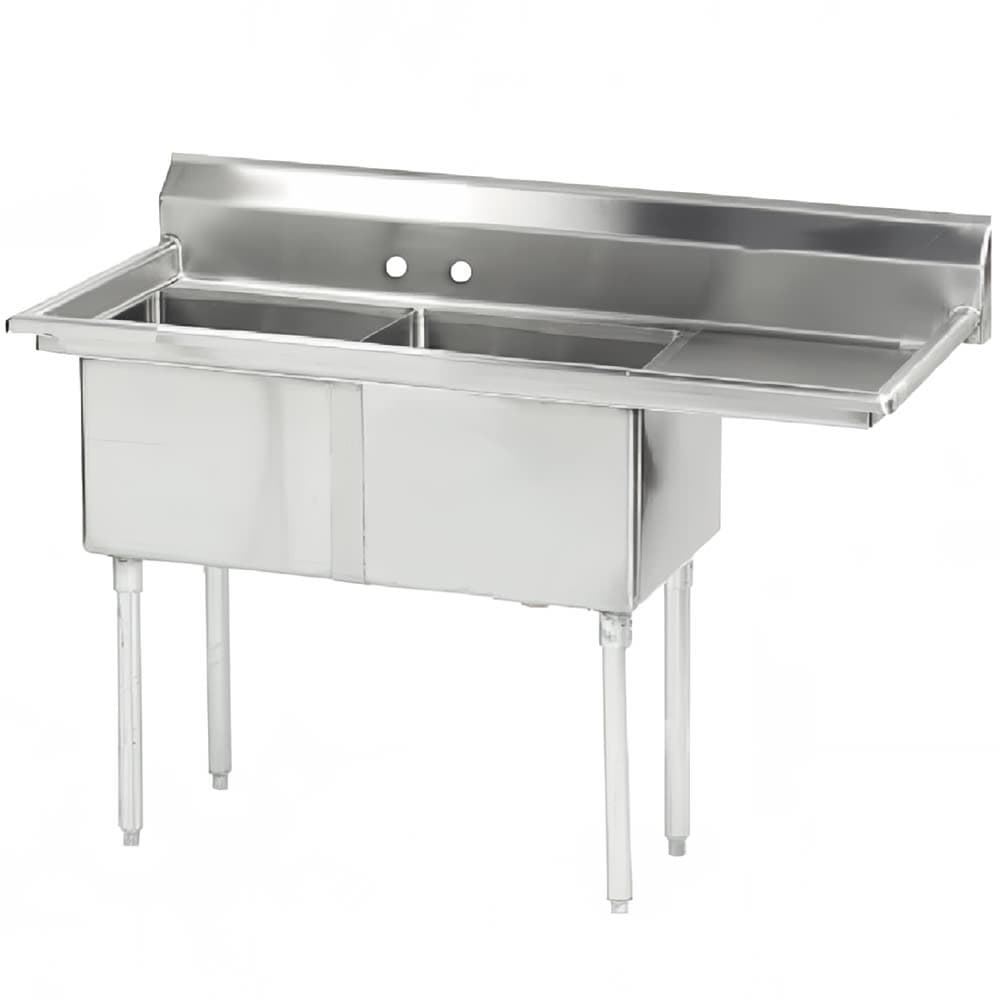 Advance Tabco FE-2-1812-18R 2 Compartment Sink w/ 18"W x 18"L Bowl, 12" Deep