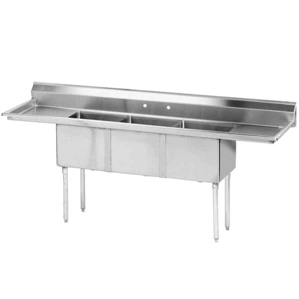 Advance Tabco FE-3-1614-18RL 3 Compartment Sink w/ 16"L x 20"W Bowl, 14" Deep