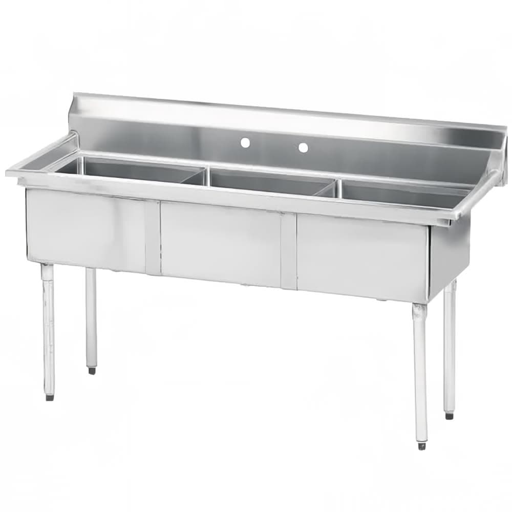 Advance Tabco FE-3-1620 3 Compartment Sink w/ 16"L x 20"W Bowl, 12" Deep