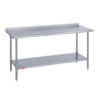 Advance Tabco FLAG-305-X 60" 16 ga Work Table w/ Undershelf & 430 Series Stainless Top, 1 1/2" Backsplash thumbnail 2