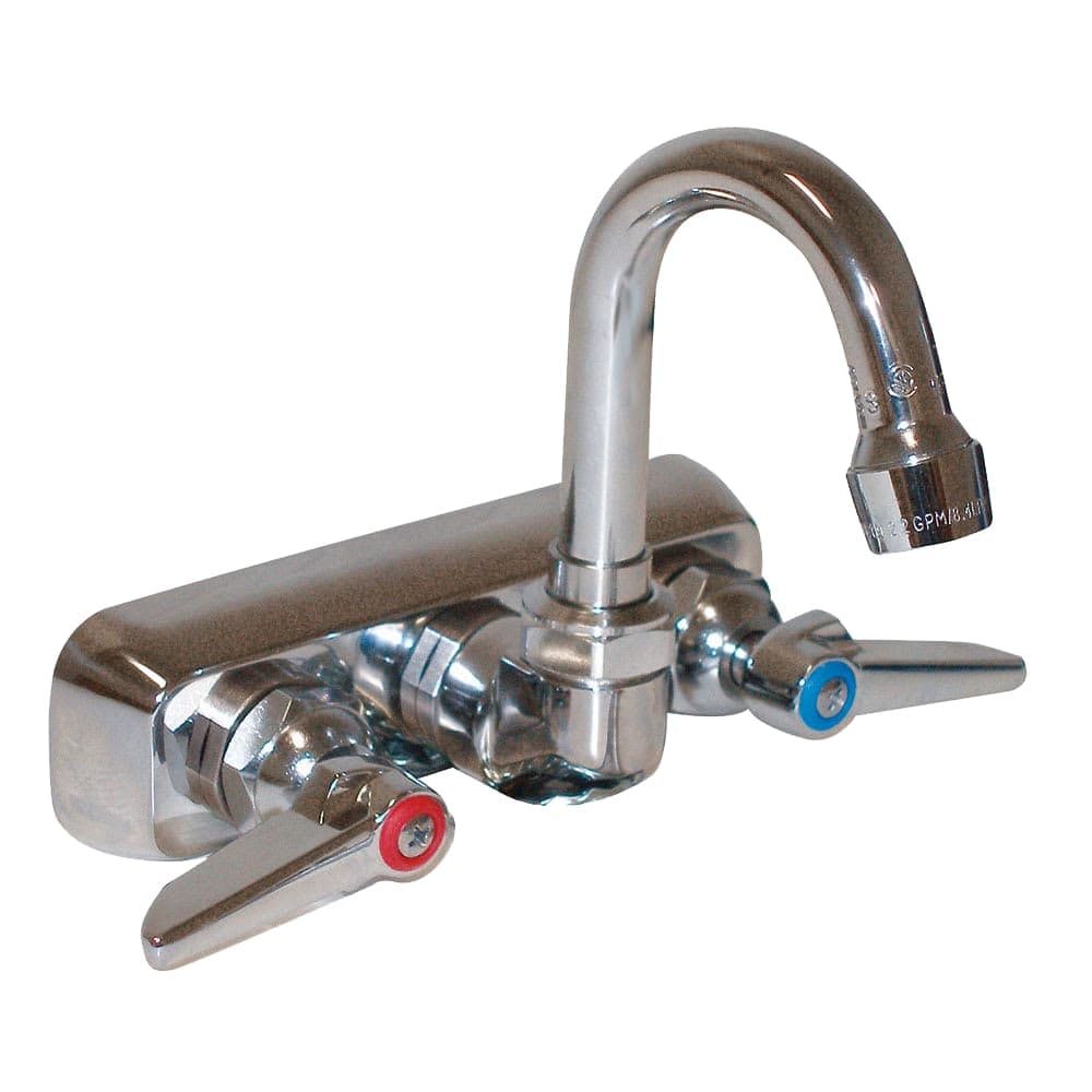 Advance Tabco K-69 Splash Mount Faucet - 3" Gooseneck Spout, 4" Centers, Lead Free