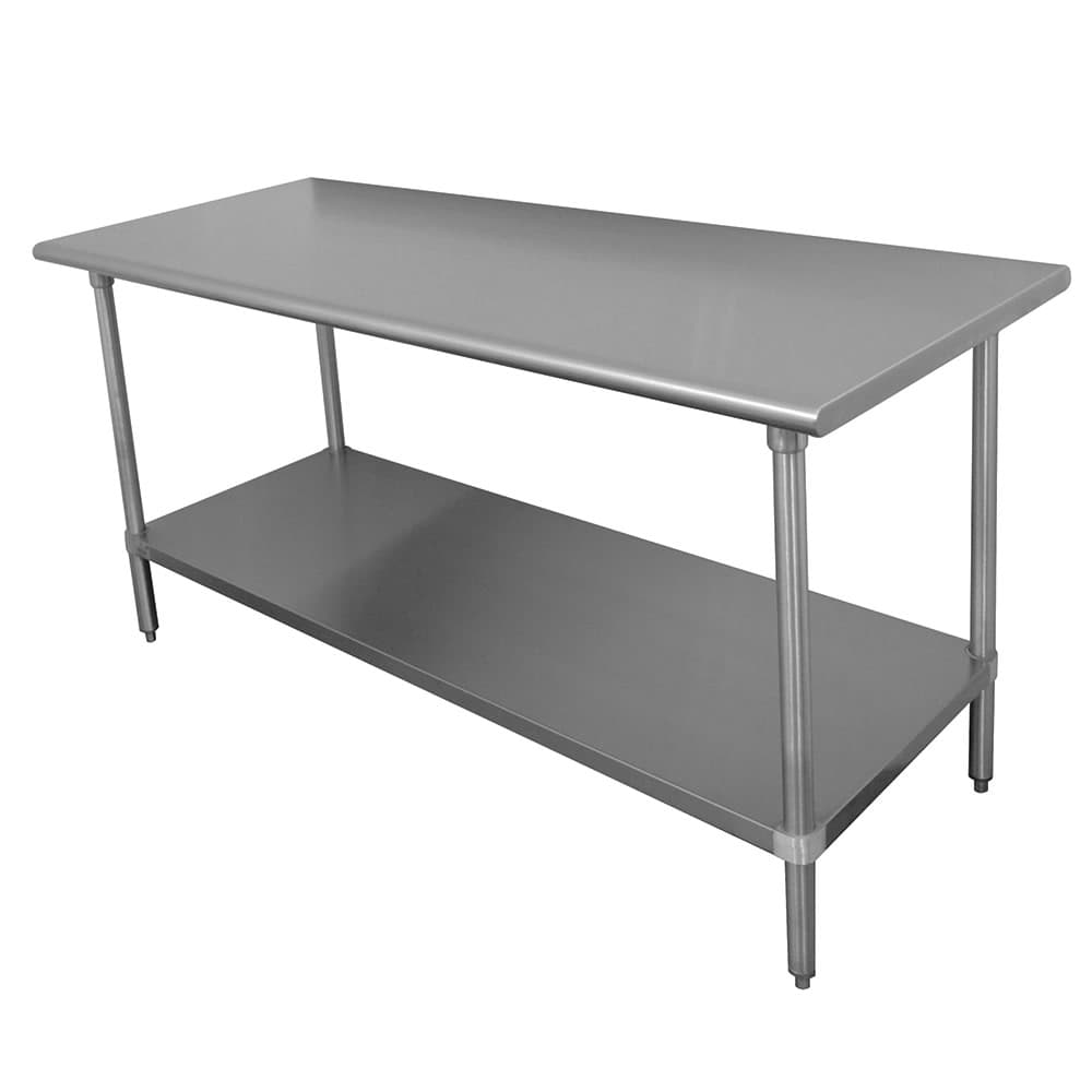 Advance Tabco MSLAG-300-X 30" 16 ga Work Table w/ Undershelf & 304 Series Stainless Flat Top
