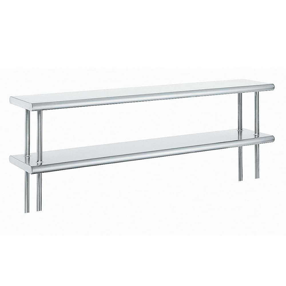 Advance Tabco ODS-12-144 144" Old Style Table Mount Shelf - 2 Deck, 12"L, 18 ga 430 Stainless