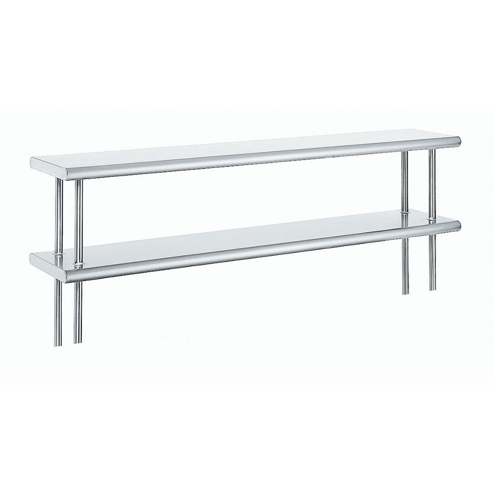 Advance Tabco ODS-15-96R 96" Old Style Table Mount Shelf - 2 Deck, Rear Turn Up, 15"L, 18 ga 430 Stainless