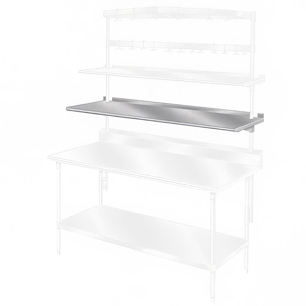 Advance Tabco PT-10S-72 72" Table Mount Shelf - 1 Deck, Splash-Mount, 10"L, Stainless