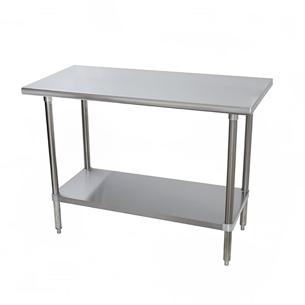 Advance Tabco SLAG-362-X 24" 16 ga Work Table w/ Undershelf & 430 Series Stainless Flat Top