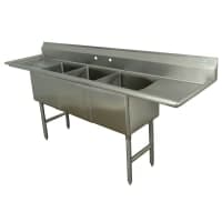 Advance Tabco T9-3-54-18RL 91" 3 Compartment Sink w/ 16"L x 20"W Bowl, 12" Deep thumbnail 2
