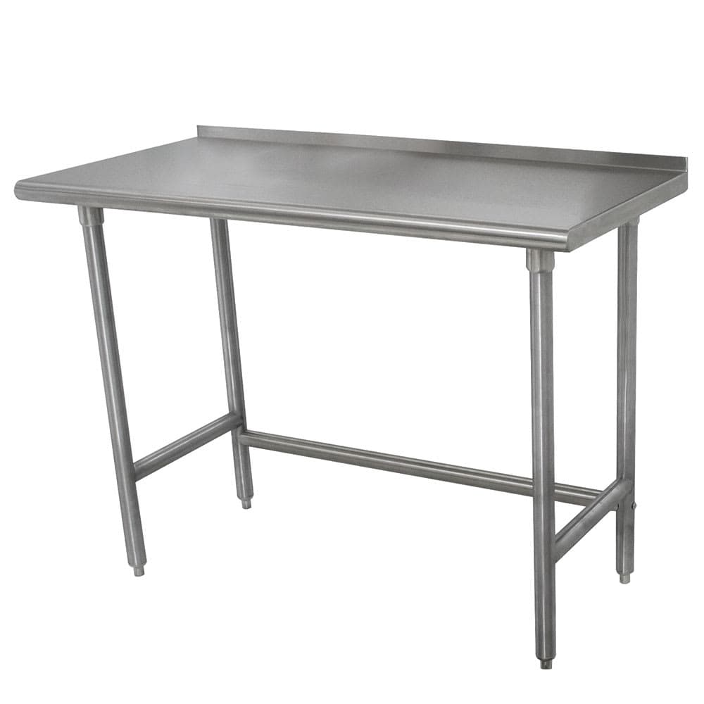 Advance Tabco TFMSLAG-244-X 48" 16 ga Work Table w/ 304 Series Stainless Top, 1 1/2" Backsplash