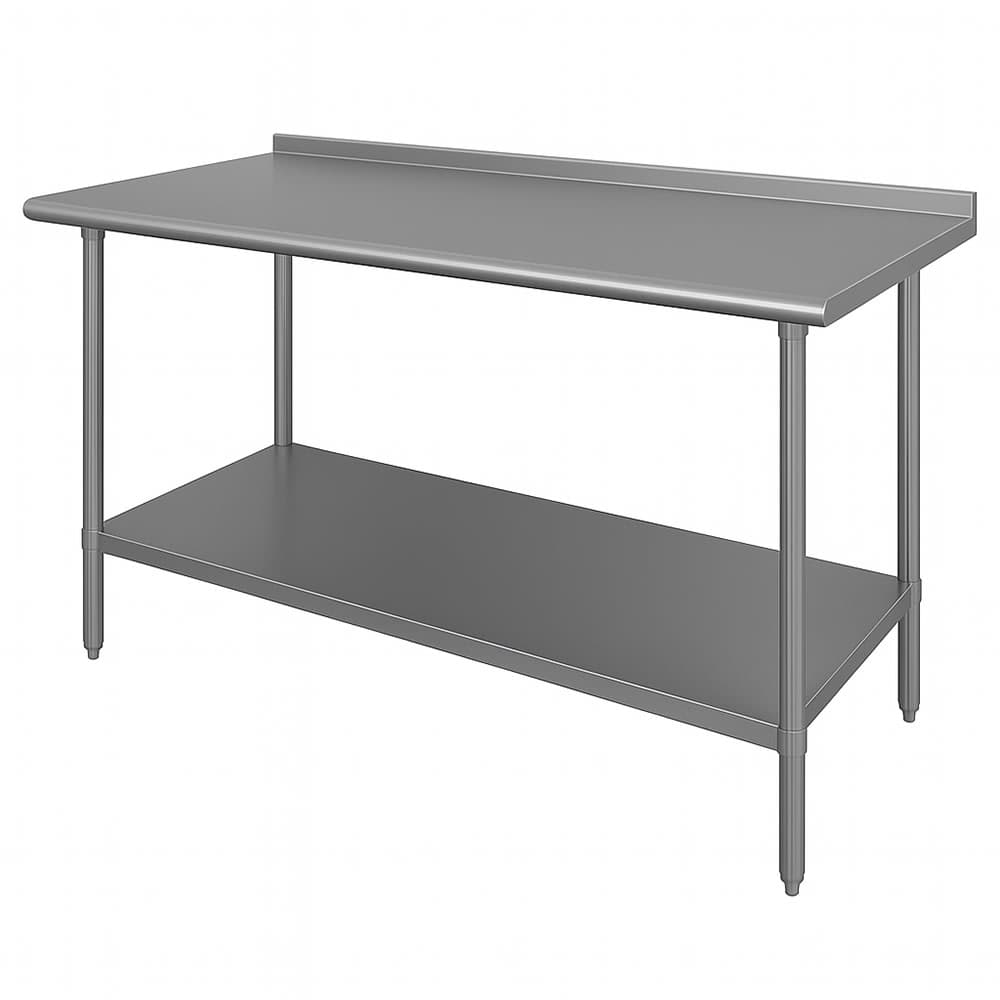 Advance Tabco TFSS-246 72" 14 ga Work Table w/ 304 Series Stainless Top, 1 1/2" Backsplash