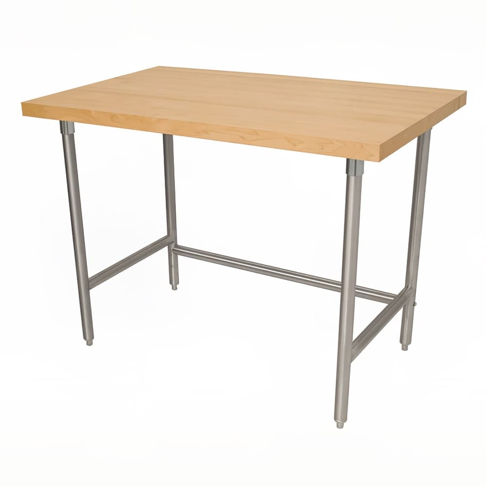 Advance Tabco TH2G-304 1 3/4" Maple Top Work Table w/ Open Base, 48"L x 30"D