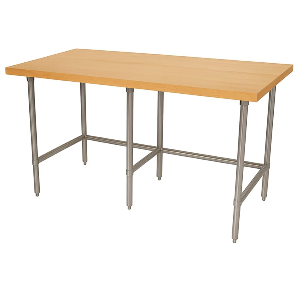 Advance Tabco TH2G-308 1 3/4" Maple Top Work Table w/ Open Base, 96"L x 30"D