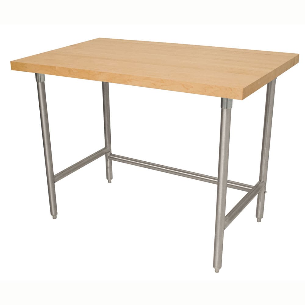 Advance Tabco TH2S-247 1 3/4" Maple Top Work Table w/ Open Base, 84"L x 24"D