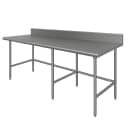 Advance Tabco TKLG-248 96" 14 ga Work Table w/ 304 Series Stainless Top, 5" Backsplash thumbnail 2