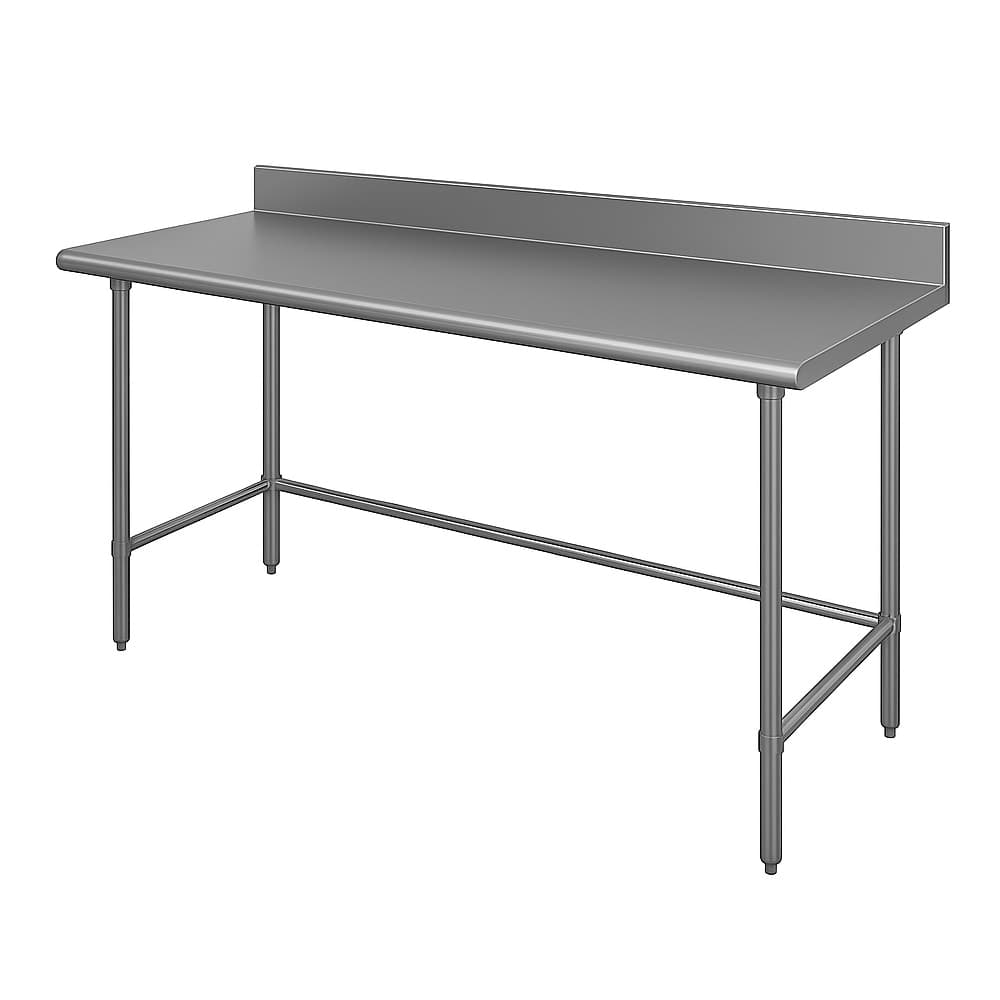 Advance Tabco TKLG-365 60" 14 ga Work Table w/ 304 Series Stainless Top, 5" Backsplash
