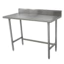 Advance Tabco TKSLAG-308-X 96" 16 ga Work Table w/ 430 Series Stainless Top, 5" Backsplash thumbnail 2