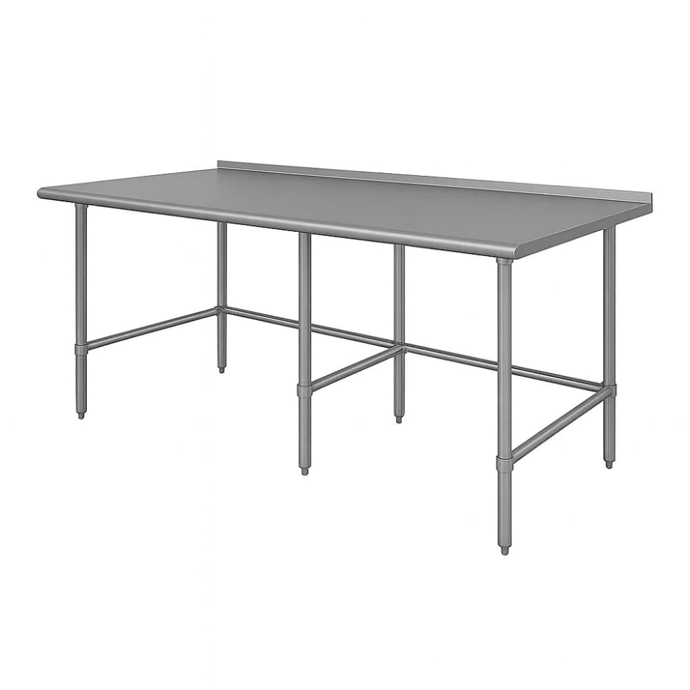 Advance Tabco TSFG-248 96" 16 ga Work Table w/ 430 Series Stainless Top, 1 1/2" Backsplash