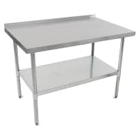Advance Tabco TTF-248-X 96" 18 ga Work Table w/ Undershelf & 430 Series Stainless Top, 1 1/2" Backsplash thumbnail 3