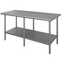 Advance Tabco TTS-308-X 96" 18 ga Work Table w/ Undershelf & 430 Series Stainless Flat Top thumbnail 3