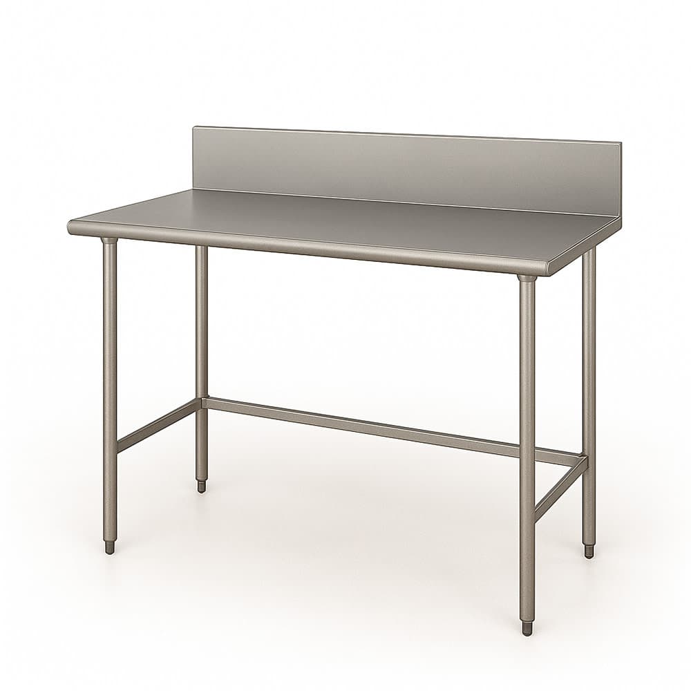 Advance Tabco TVKG-363 36" 14 ga Work Table w/ 304 Series Stainless Top, 10" Backsplash