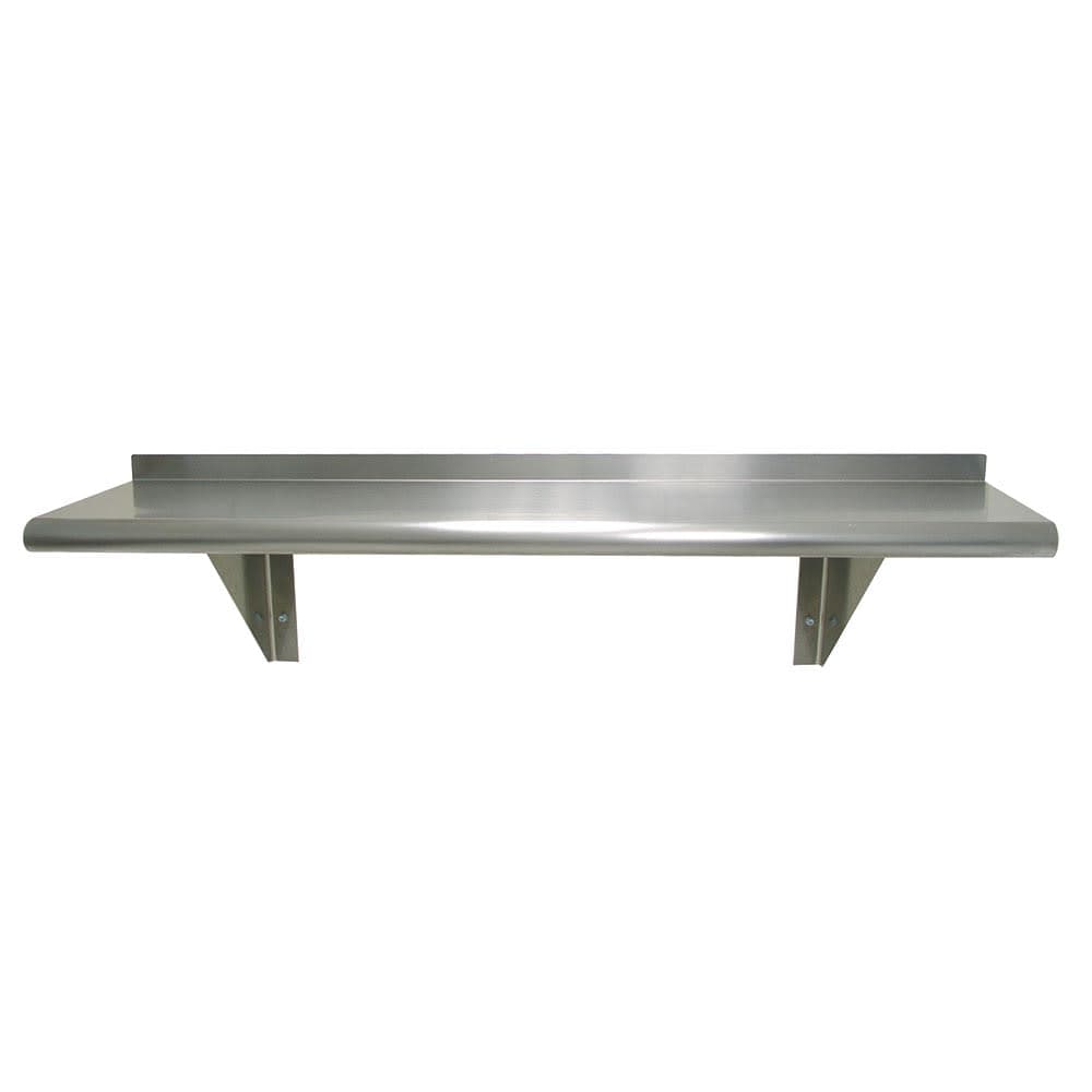 Advance Tabco WS-15-120 Solid Wall Mounted Shelf, 120"W x 12"D, Stainless