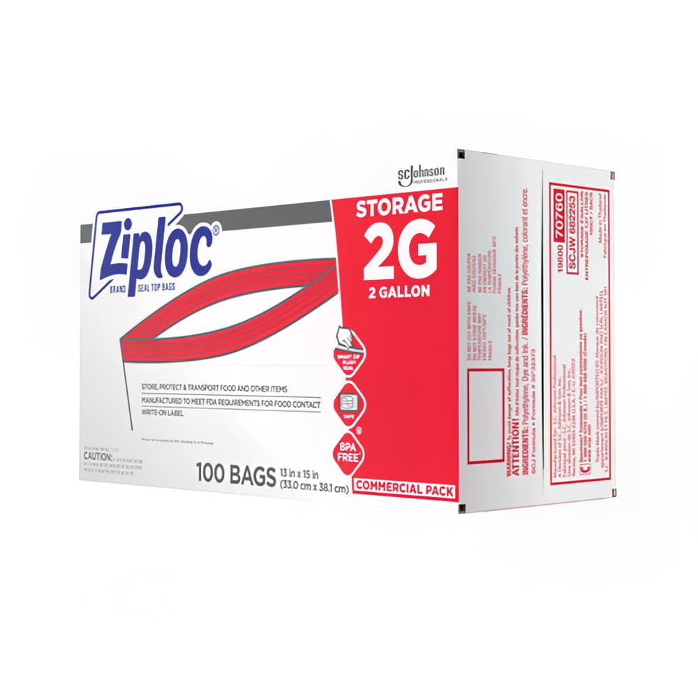 SC Johnson Ziploc Zipper Seal Top Bag - 13"L x 15"W, Clear (682253)