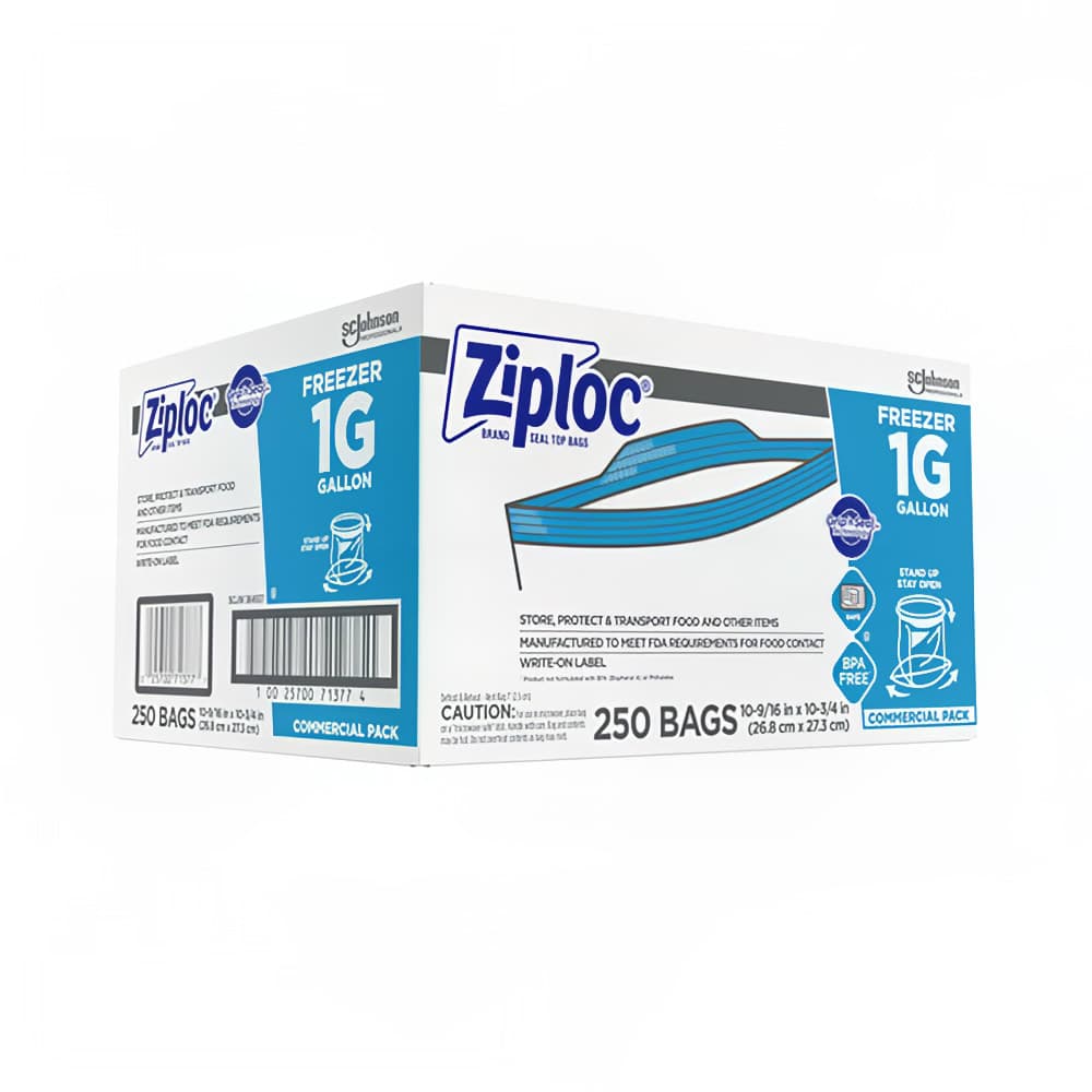 SC Johnson Ziploc Zipper Seal Top Freezer Bag - 10 9/16"L x 10 3/4"W, Clear (364937)
