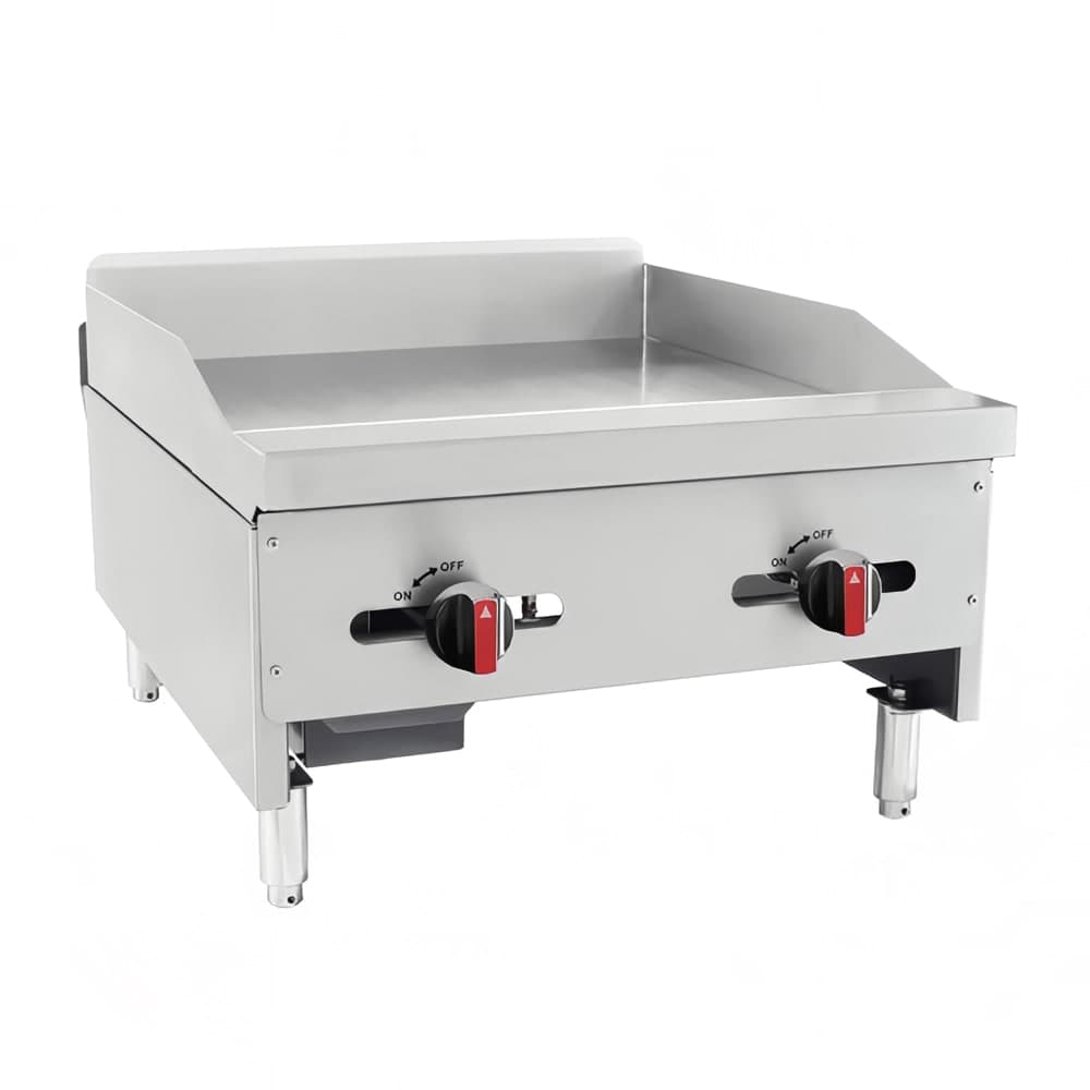 Bakemax BACG24-2 24" Gas Griddle w/ Manual Controls - 3/4" Steel Plate, Convertible