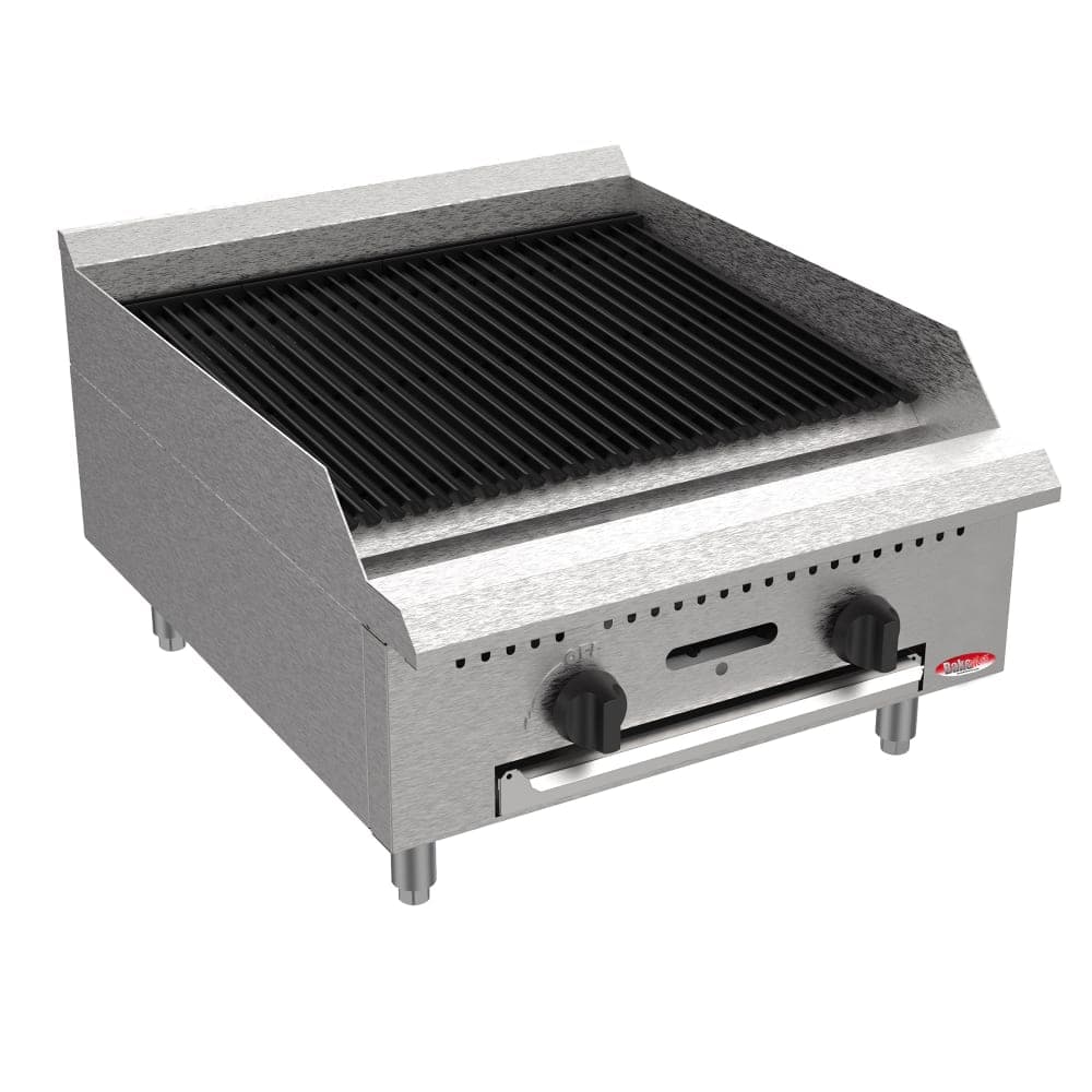 Bakemax BACGG24 24" Gas Charbroiler w/ Cast Iron Grates, Convertible