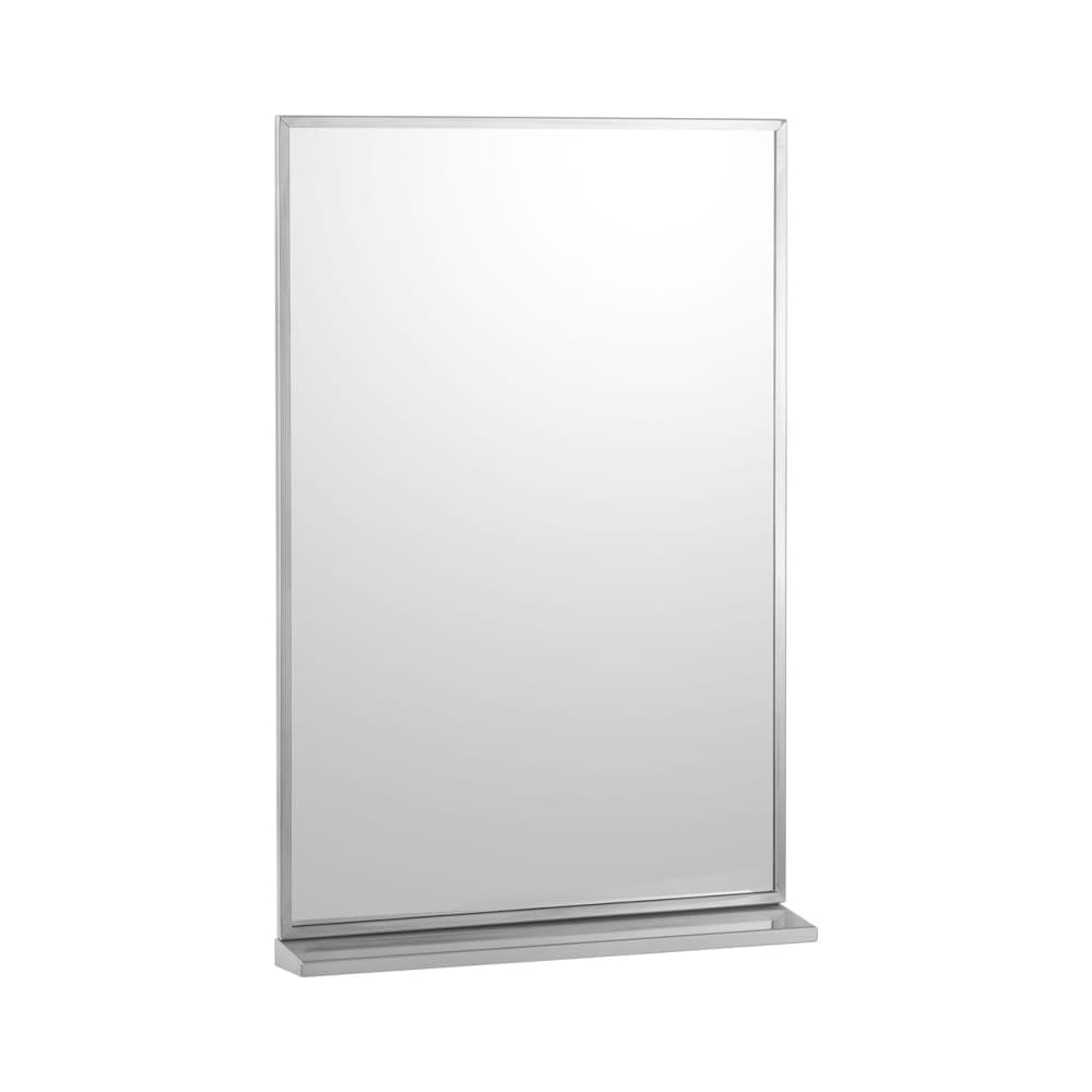Bobrick B-1662436 B-166 Series Channel-Frame Mirror with Stainless Steel Shelf, 24" X 36"