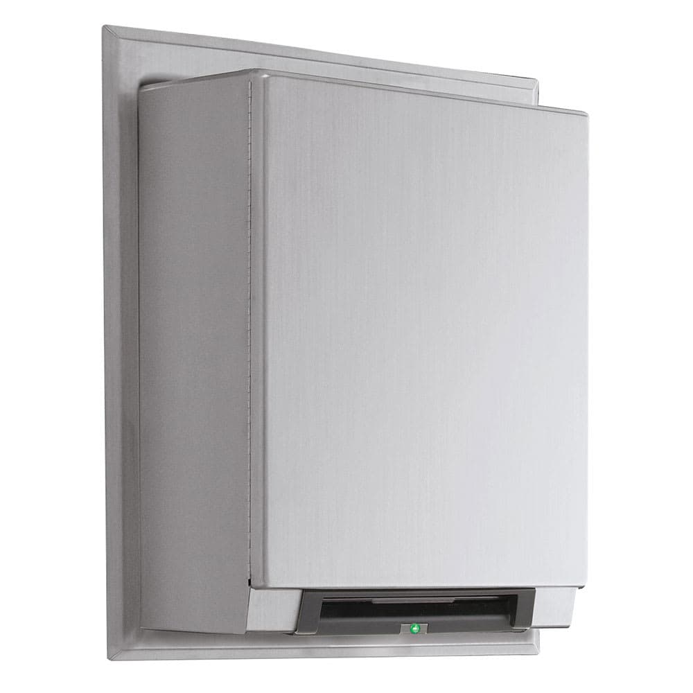 Bobrick B-29744 Semi Recessed Universal Auto Roll Paper Towel Dispenser, Stainless