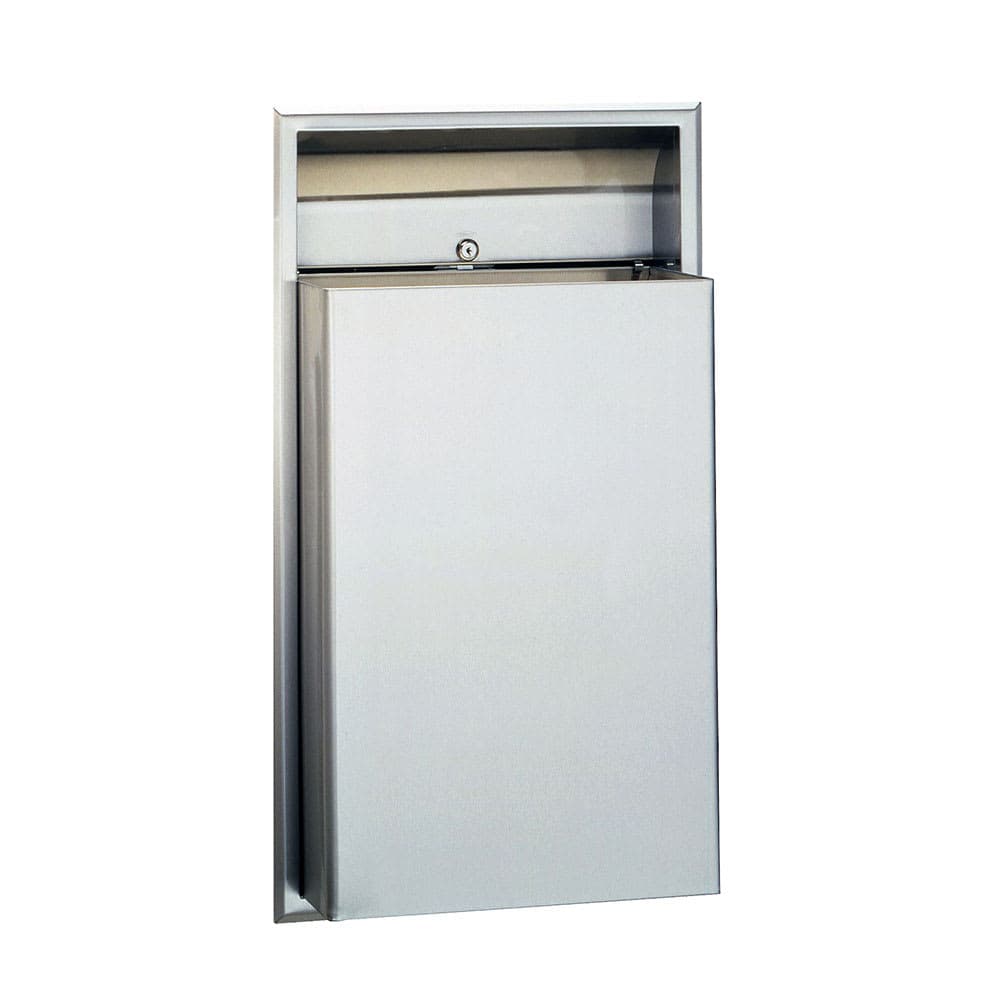 Bobrick B3644 12 Gallon Recessed Bathroom Trash Can