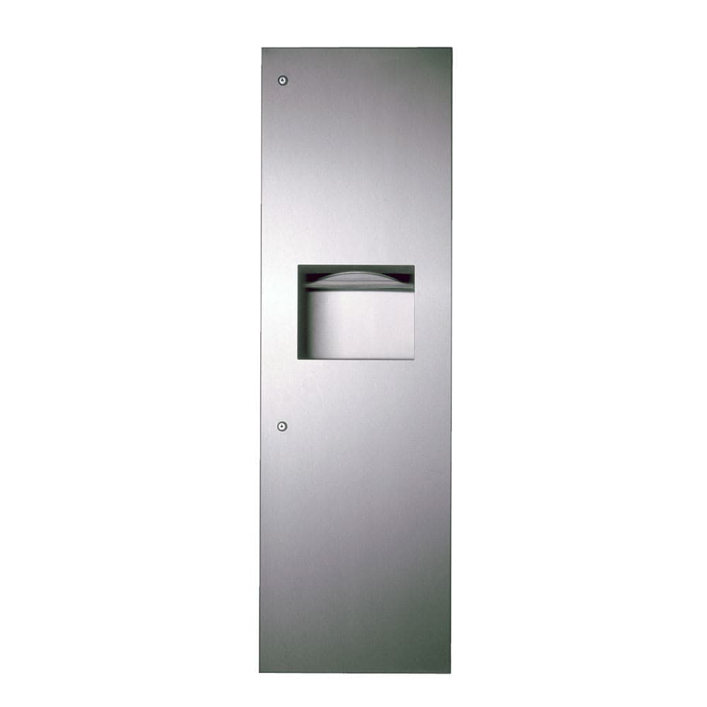 Bobrick B-39003 12 gallon Recessed Bathroom Trash Can w/ Paper Towel Dispenser, Stainless