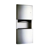 Bobrick B4369 3 gallon Recessed Bathroom Trash Can w/ Paper Towel Dispenser, Stainless thumbnail 2