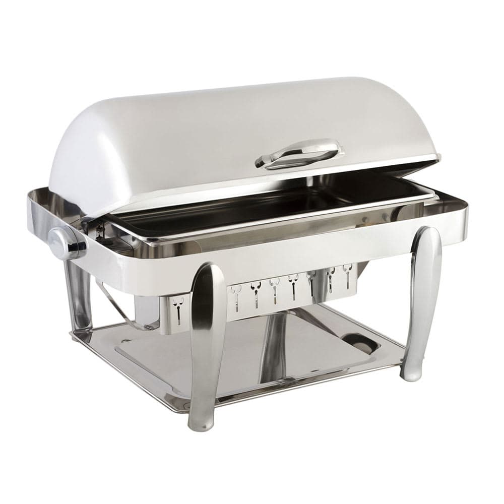 Bon Chef 10040CH Full Size Chafer w/ Roll Top Lid & Chafing Fuel Heat