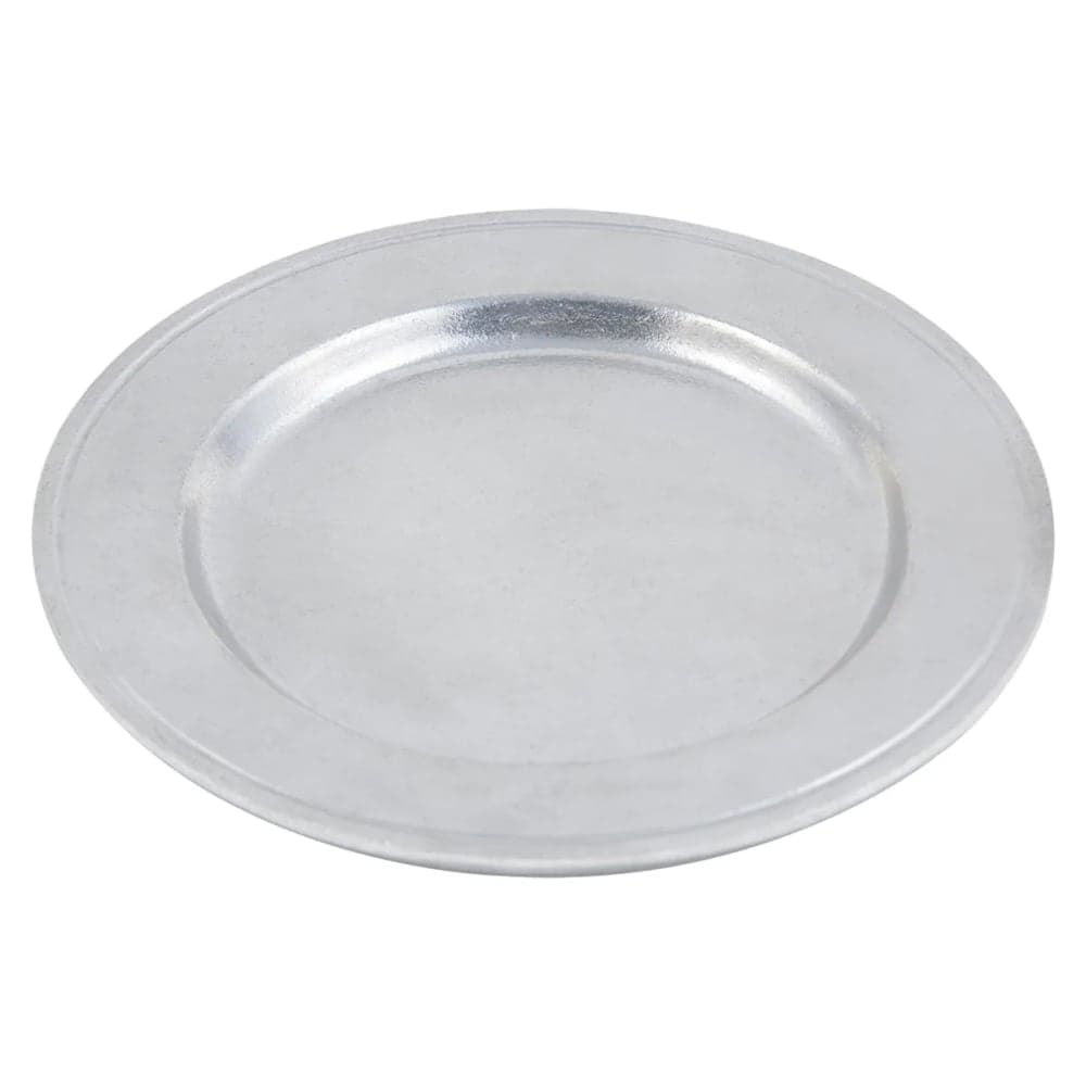Bon Chef 1021 7 1/2" Rimmed Salad Plate, Aluminum/Pewter Glo