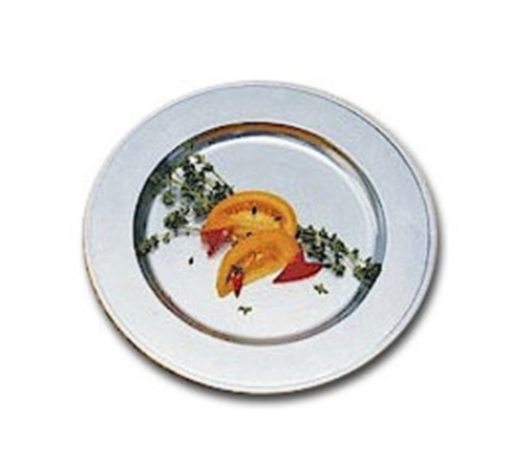 Bon Chef 1023P 13" Rimmed Charger Plate, Aluminum/Pewter-Glo