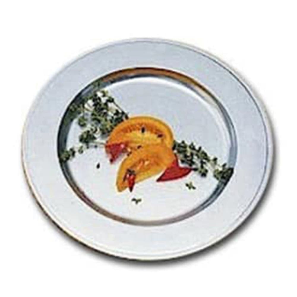 Bon Chef 1023S WH 13" Rimmed Charger, Aluminum/White