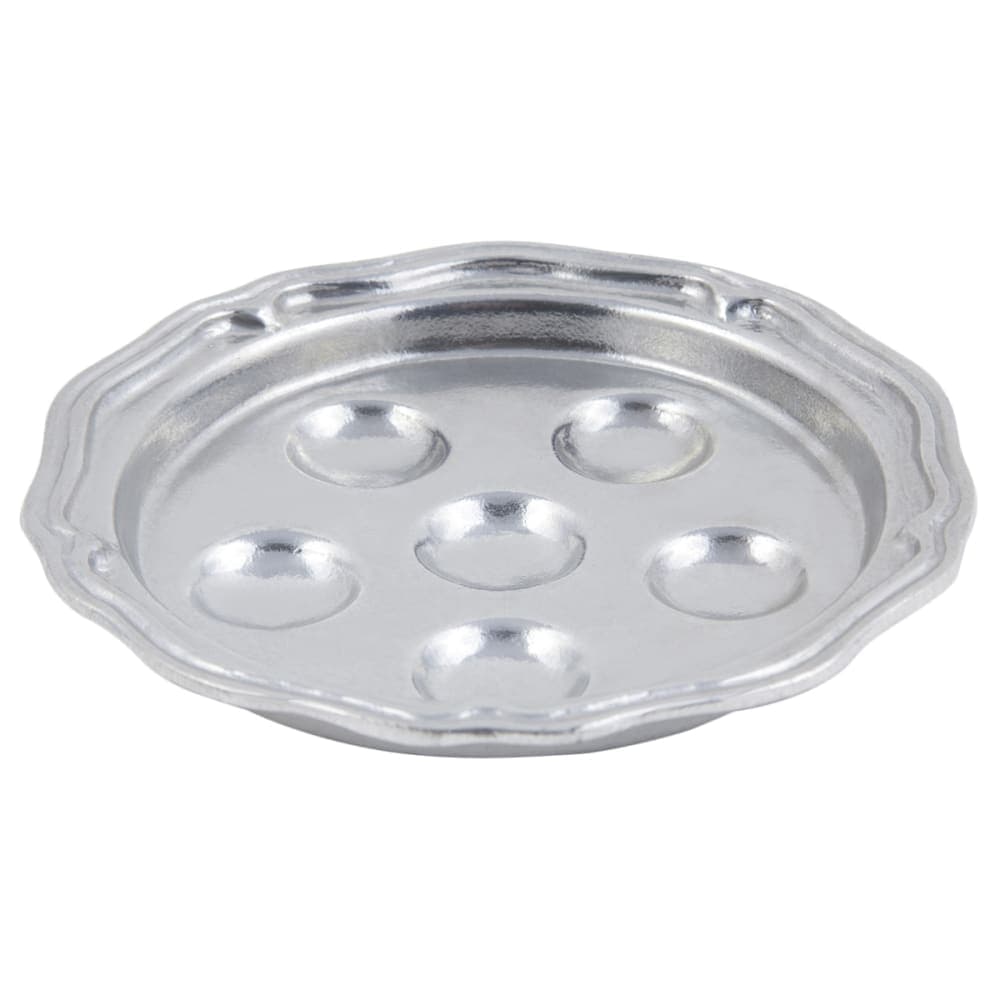 Bon Chef 1030 7" Snail Dish 6 Hole, Aluminum/Pewter-Glo