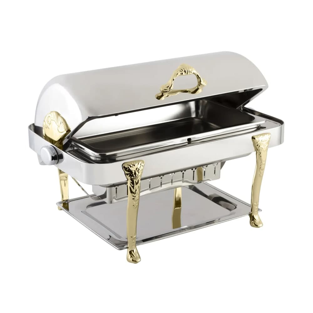 Bon Chef 17040 Full Size Chafer w/ Roll-top Lid & Chafing Fuel Heat