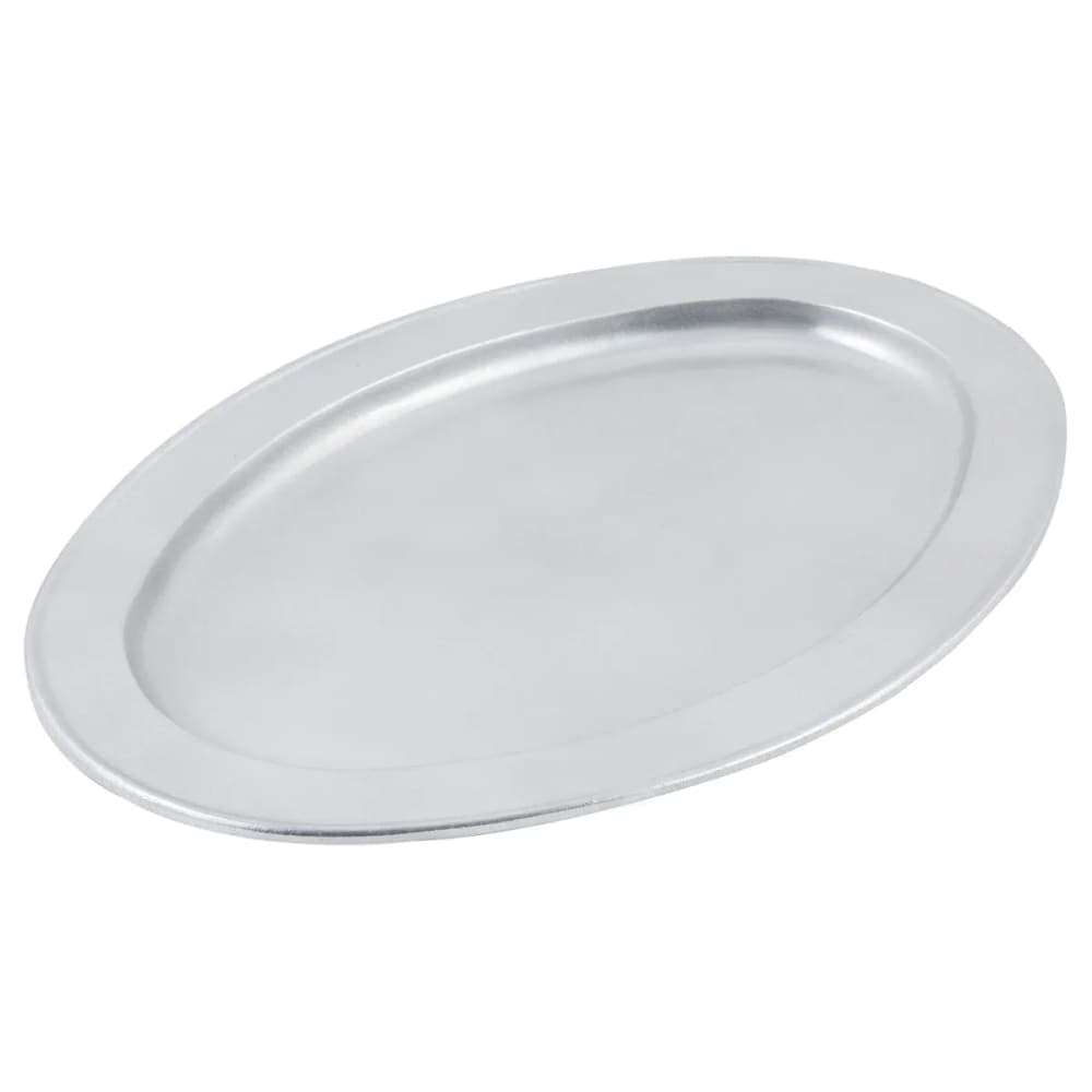 Bon Chef 2045 20 1/4" Oval Serving Tray, Aluminum/Pewter Glo