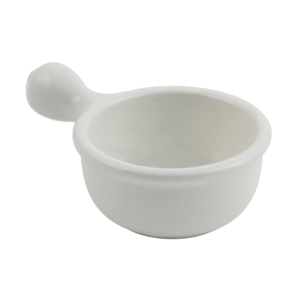 Bon Chef 3011S WH 10-oz Round Soup Bowl w/ Handle, Aluminum/White