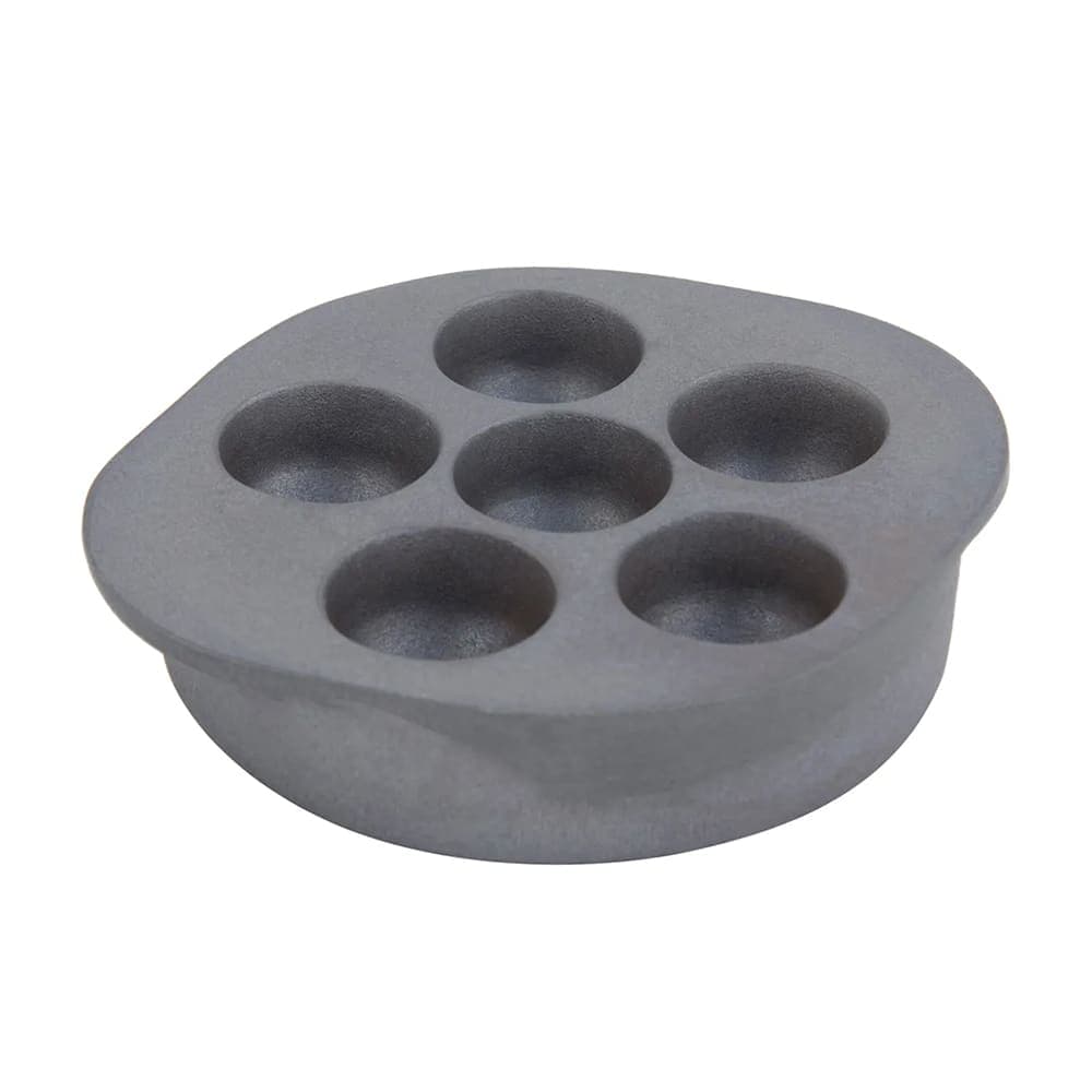 Bon Chef 5028T 6 7/8" Temp Snail Dish, 6 Hole, Aluminum