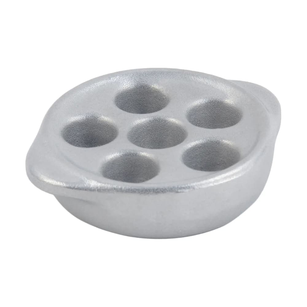 Bon Chef 5052 4 1/4" Snail Dish, 6 Hole, Aluminum/Pewter Glo