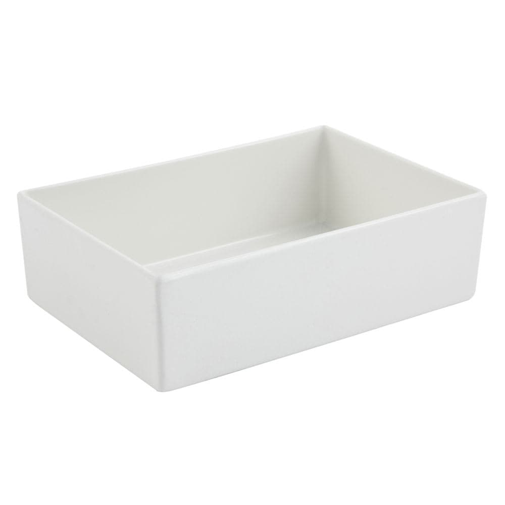 Bon Chef 5108S 84 oz Straight Bowl, 10" x 7" x 3", Aluminum/White