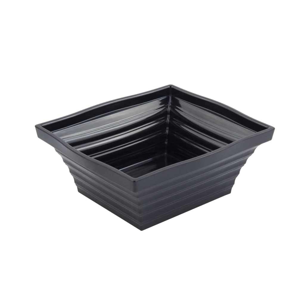 Bon Chef 53102 4 qt Square Melamine Serving Bowl, Black